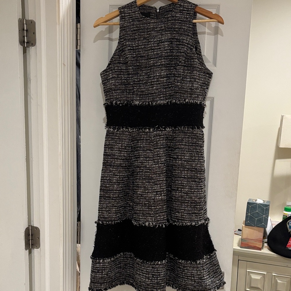 Lilia Stegova Elegant Black and Gray Sleeveless Dress